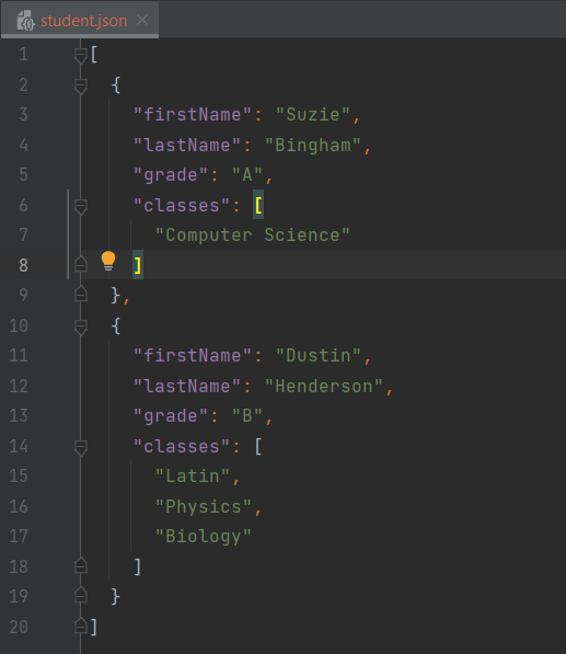 create-json-multiple-students