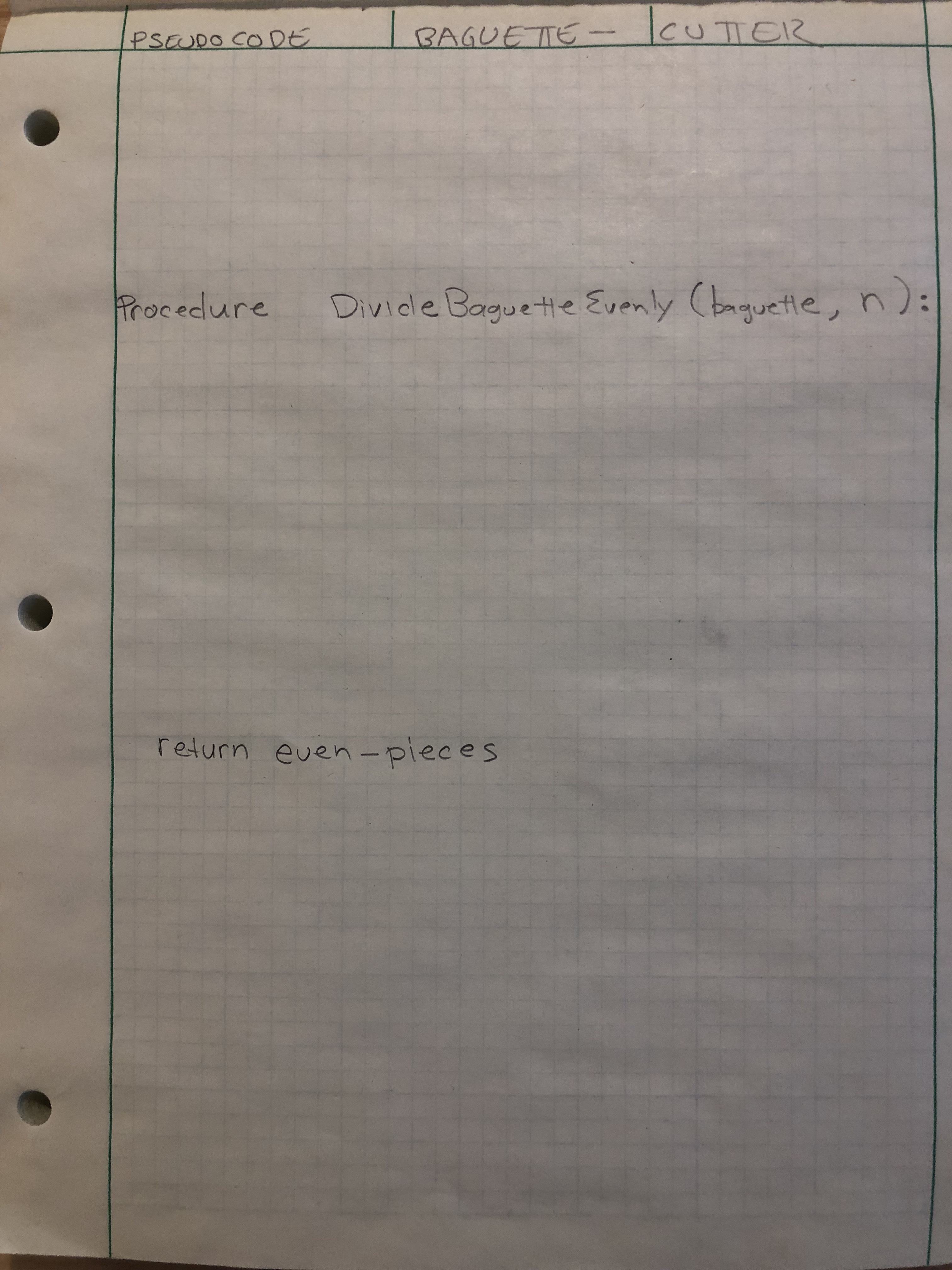 Step 1 of Pseudocode