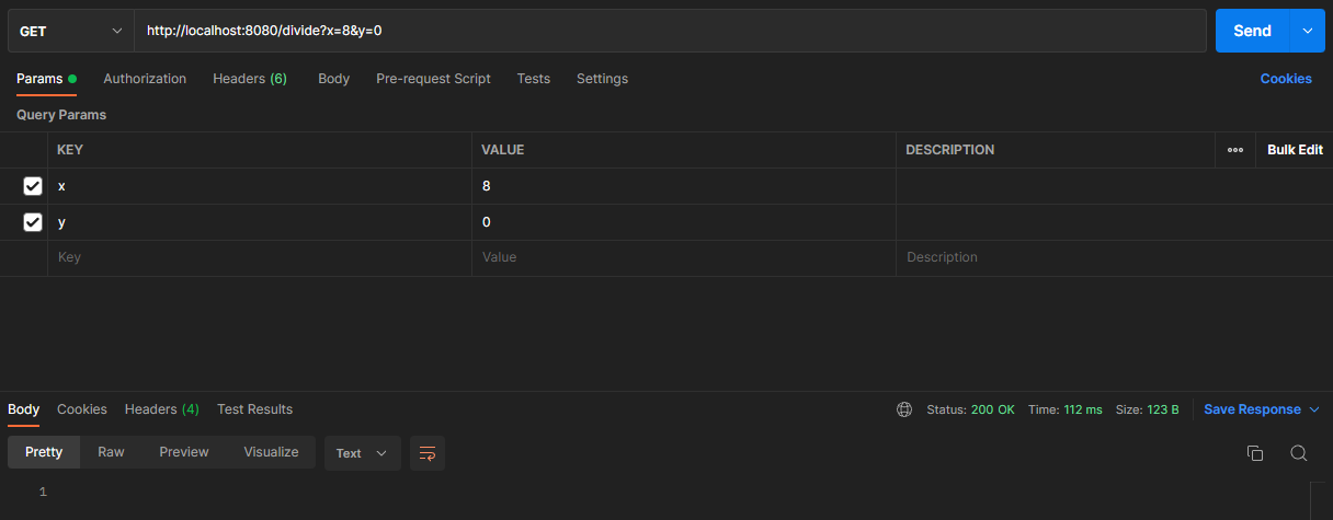 Postman-divide-by-zero