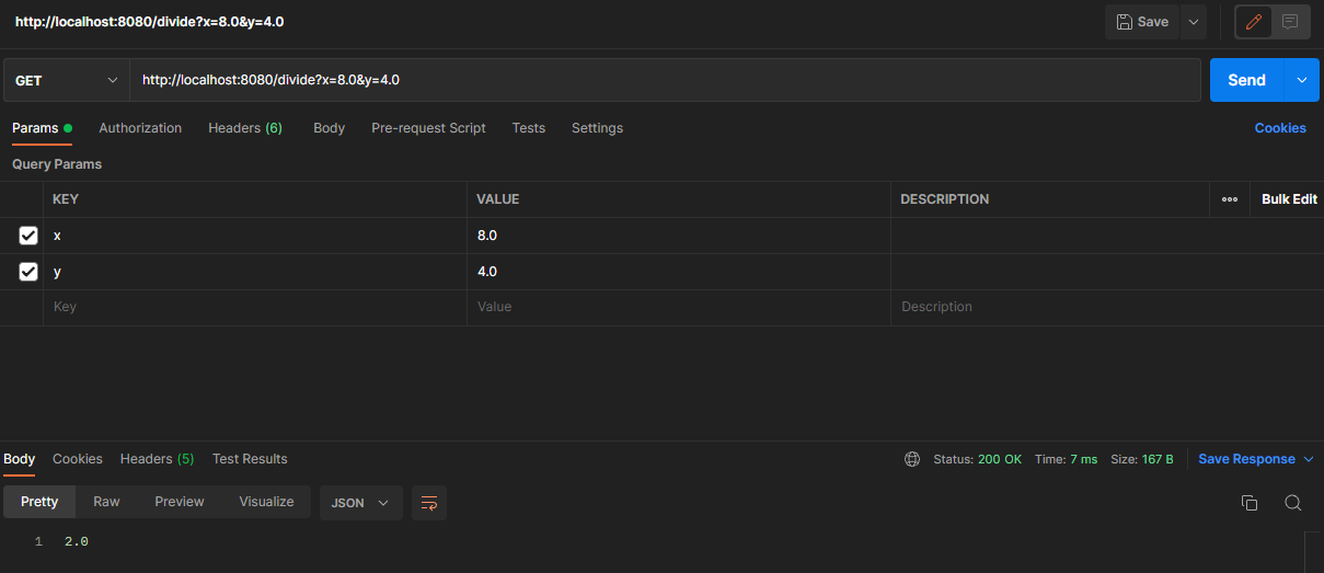 Postman-divide-request